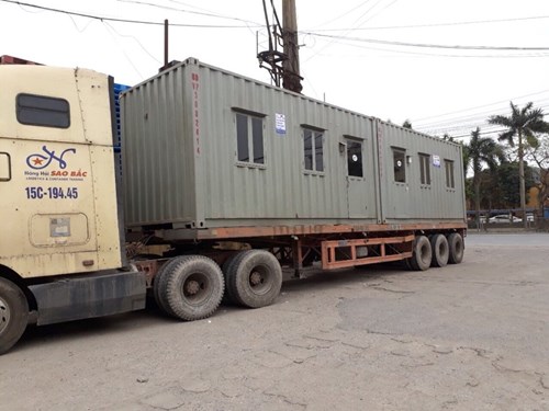 Xe container Sao Bắc chở container văn phòng